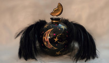 Rare flacon boule à plumes