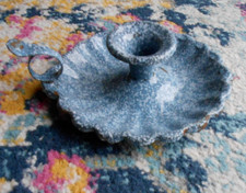 Bougeoir Ancien  BLEU granité