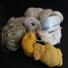 Egypt PHILDAR White Yellow Beige Cotton Ray Knitting Yarn Spools N5477