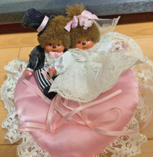 Sekiguchi Monchhichi Wedding Ring Pillow 30th Anniversary Heart Rare