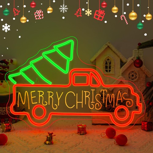 Panneau néon noël - panneau, avec