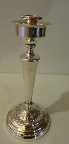 Bougeoir metal argente signe - @,