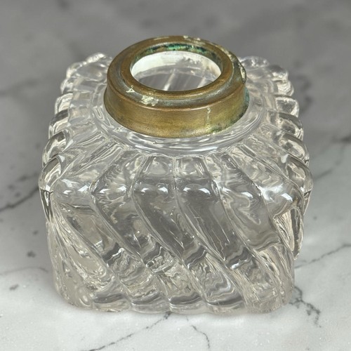 Gros encrier ancien verre - gros,