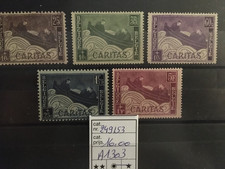 belgique 1927 cob 249 à 253 neuf sans charnière