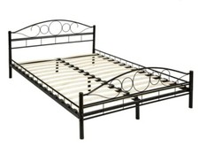 Lit design romantique avec sommier - 200 x 140 cm - noir/noir