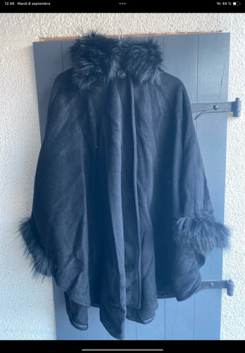 Cape manteau laine avec - manteau, en