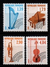 France 1989 Sc# 2169-2172 Mint MNH music instrument piano trumpet violin stamps