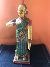 figurine indienne en bois -