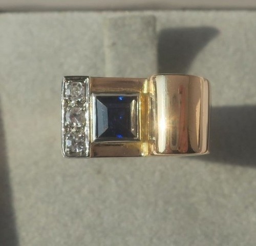 Bague tank art déco - bague,