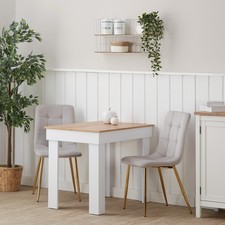 Ensemble Repas Table à Manger 90x60 Blanche 2 Chaises Grises Moderne Homestyle4u
