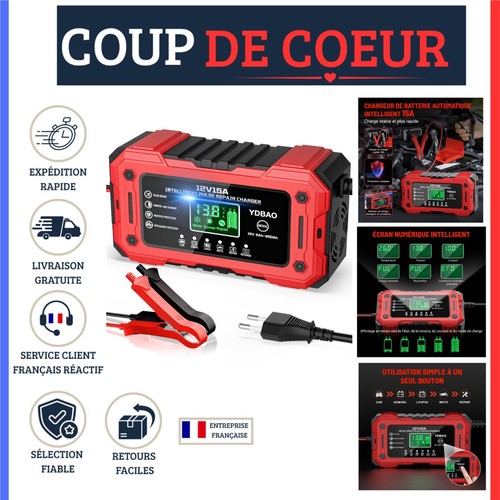 Chargeur batterie 12v 15a auto - batterie,