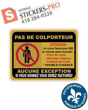 Stickers warning Pas de colporteur