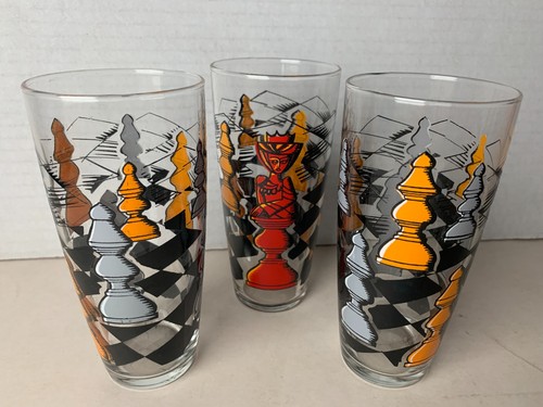 Lot verres vintage orange - -,