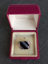 bague chevalière onyx noire