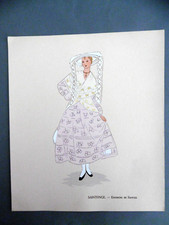 SAINTONGE Environs SAINTES stencil board / Aline KEIM regional costume 1930