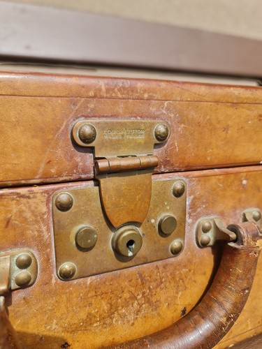 Malle valise ancienne cuir - malle,