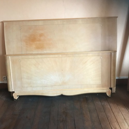 Lit art déco bois jaune - en,