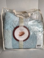 Veranda Solutions King Embroidered Blue Quilt