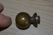 Ancien bouton boule, poignée de porte ronde, de tiroir en laiton Ø 23mm