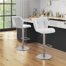 Lot de 2 Tabourets de Bar Réglables en Hauteur Chaises de Cuisine en Similicuir