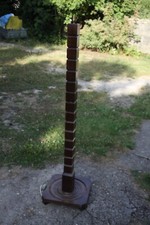 OLD WOODEN FLOOR LAMP BASE TURNS 1930/40 DLG/DE Charles Dudouyt