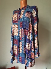 Belle tunique chemise fluide patchwork Ulla POPKEN taille 50/52