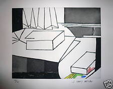 Joan Gardy Artigas Signed Engraving Enhanced Abstract Art Ceramic Abstraction