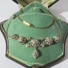 Collier provençal XIXe rivière d’Arles - Diamants - Or rose 18 carats et argent