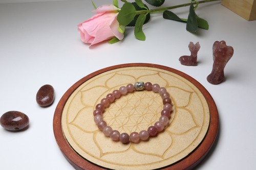 Bracelet quartz fraise 6 mm - fraise,