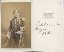 Guémar, Brussels, Leopold I, King of the Belgians vintage CDV albumen business card