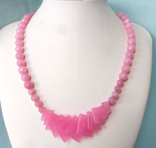 Collier jade kunzite rose - jade,