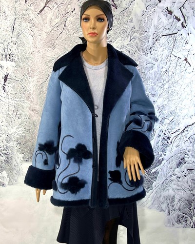 Manteau hiver bleu - court, femme