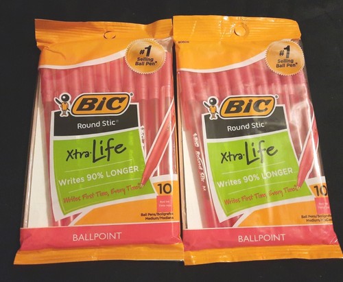 Lot red ink bic ballpoint - lot,