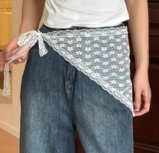 Foulard Dentelle Blanc Femme