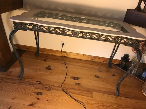 Table fer forgé - table, bois