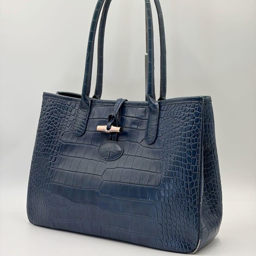 Longchamp roseau blue - blue, leather