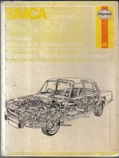 Simca 1300 & 1500 1301 & 1501 All Models 1963-1974 Haynes Owners Workshop Manual