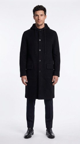 Sandro manteau long homme noir - homme,
