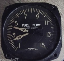 WW2 USAAF Aircraft Fuel Flow Indicator 1940's by Pioneer Aviation instruments 