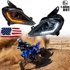 2X LED Headlight For Yamaha Raptor 700 700R /250/350 YFZ 450 Wolverine 2004-2024