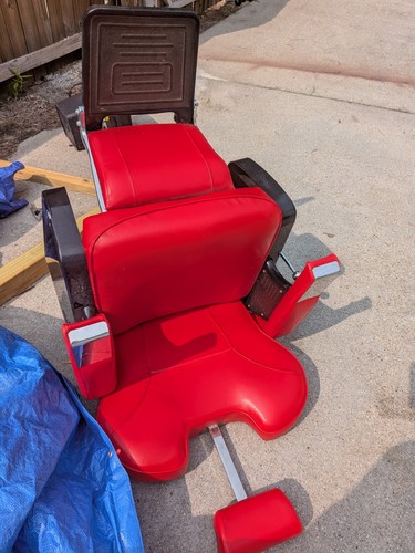 Red vintage style barber - style,