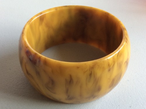 Bracelet bakélite jaune - bracelet,