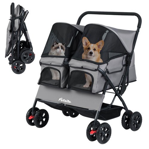 Double pet stroller - pet,