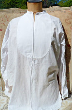 OLD SHIRT for MEN striped shirts with PLASTRON circa 1900, size 38