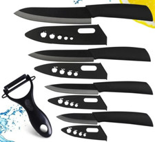 4 couteaux cuisine moderne en céramique avec gaine + éplucheur