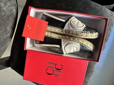 CH Carolina Herrera Initials Insignia Patent Leather Espadrilles Flats Size 37