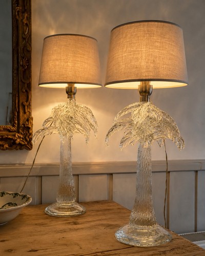 Pair italian palm tree - italian, glass