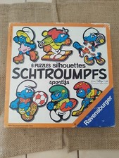 ? Antique Peyo 1983 Ravensburger Complete Vintage Smurfs Silhouettes Puzzles