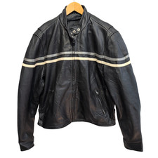 Blouson cuir moto noir café racer taille XL #33c