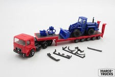 Herpa MAN F8 low loader 3a/5a with load Kibri wheel loader 1:87 /H25143